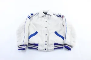 1982 White & Blue Cheerleader Varsity Jacket