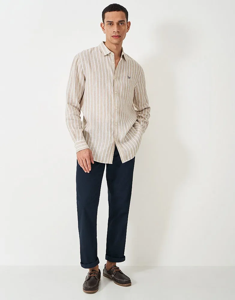 Crew Clothing Miles Stripe Linen Shirt