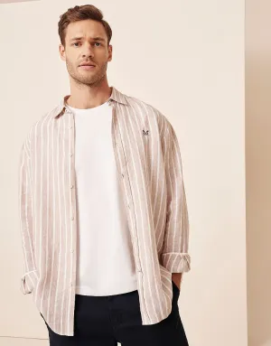 Crew Clothing Miles Stripe Linen Shirt