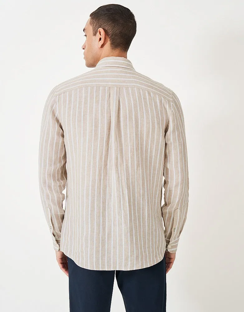 Crew Clothing Miles Stripe Linen Shirt