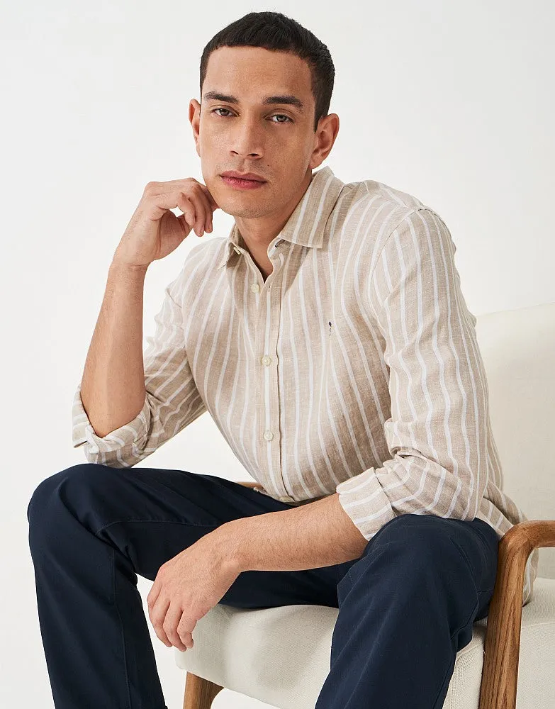 Crew Clothing Miles Stripe Linen Shirt