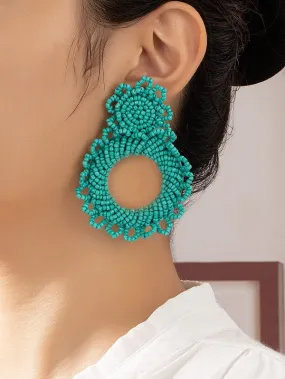 Handmade statement seed bead earrings