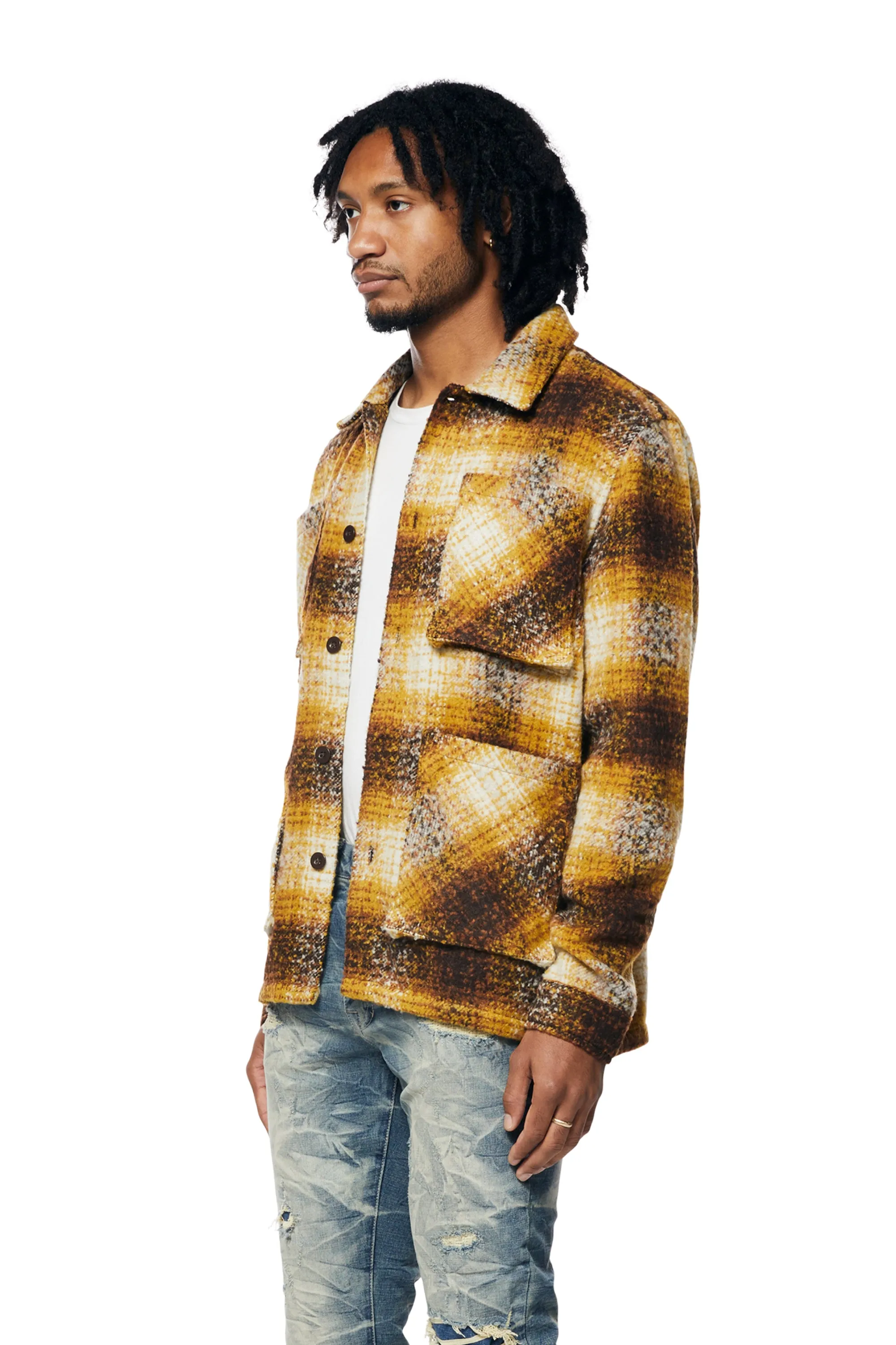 Plaid Flannel Overshirt - Butterscotch