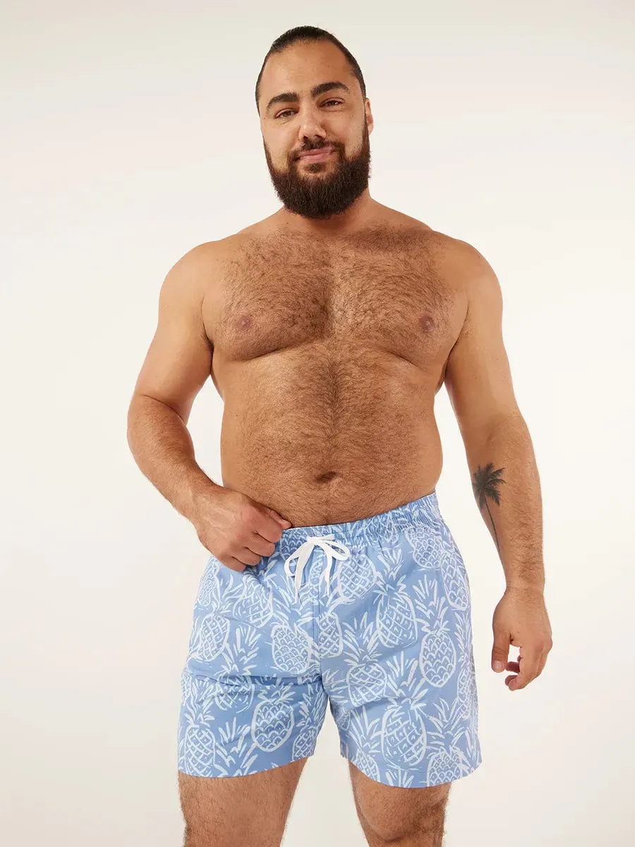 The Thigh-Napples 5.5" (Faded Lined Classic Swim Trunk)